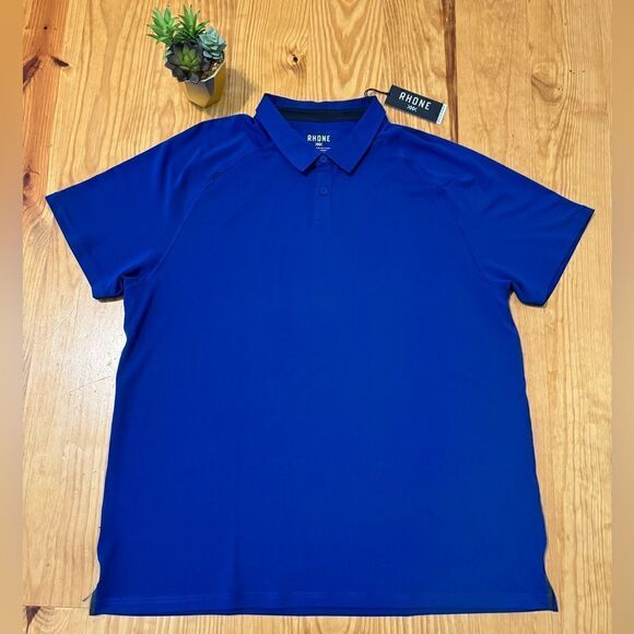 NWT RHONE Delta Pique Polo Self Cooling Navy Blue Men’s XXL Performance Golf (1) - Picture 1 of 9